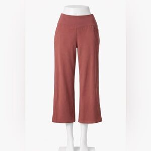 Jockey Wide Leg Crop Pants Large  Modal Lounge Activewear High Waist Pockets